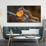 Squirrel on Tree Branch Premium Wall Painting