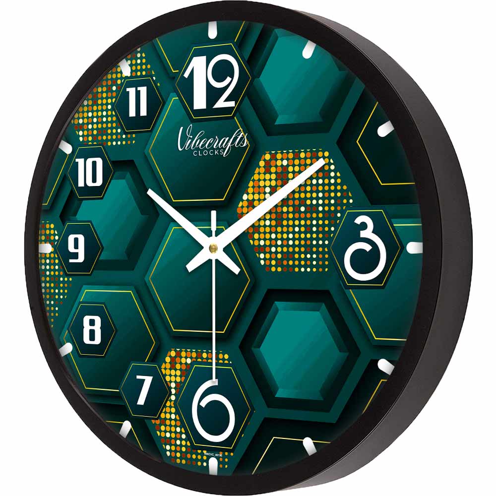 3D Hexagon Shape Pattern Designer Wall Clock
