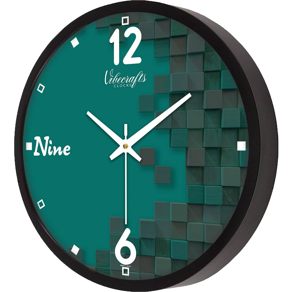 3D Square Pattern Designer Wall Clock