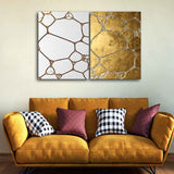 3D Golden Art Canvas Wall Painting of Two Pieces