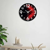 3D Red Line Art Designer Wall Clock