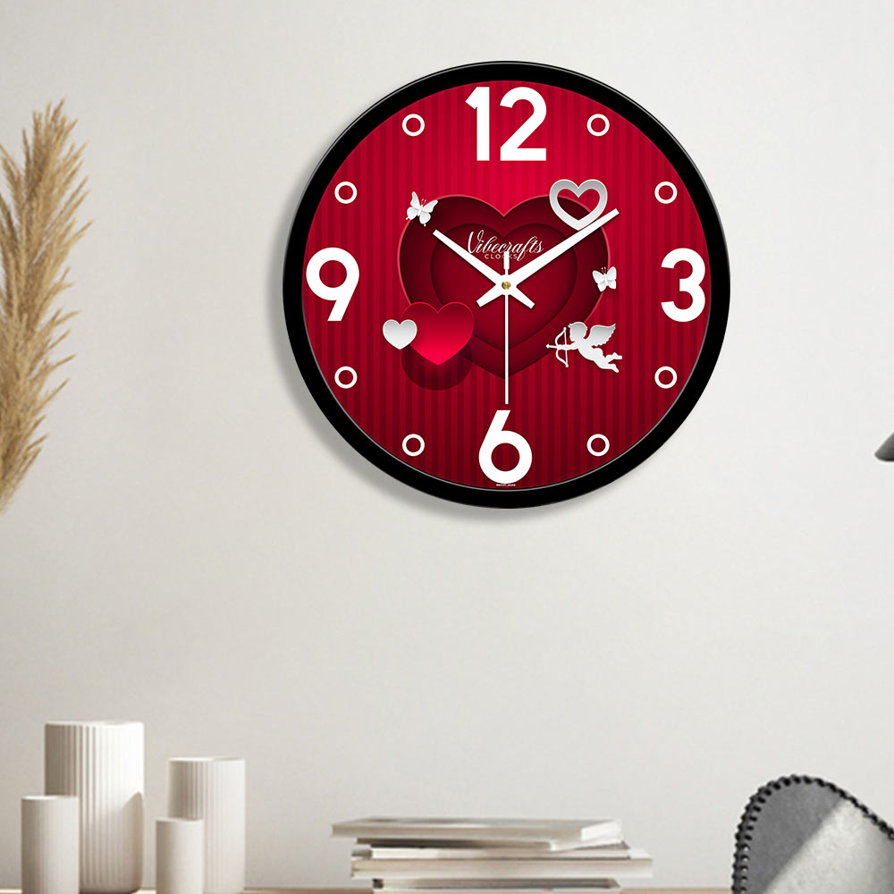 Abstract Heart Shape Pattern Designer Wall Clock