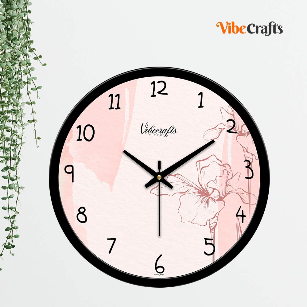 Beautiful Flower Design Printed Wall Clock