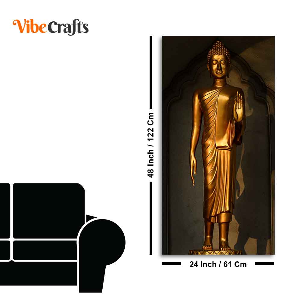 A Golden Statue of Buddha Canvas Wall Painting