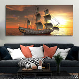 A Sailing Boat Premium Canvas Wall Painting