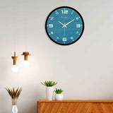 Abstract Blue Bricks Designer Wall Clock