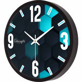 Black & Blue Printed Designer Wall Clock