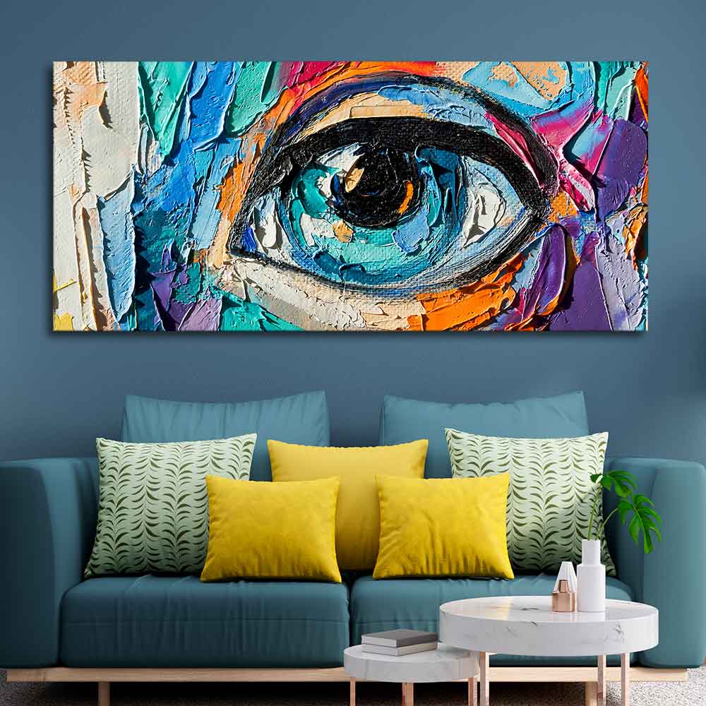 Abstract Art Girl's Eye Canvas Wall Painting
