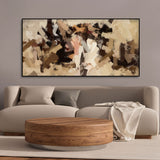 Abstract Art in Beige and Brown color Strokes Canvas Wall Painting