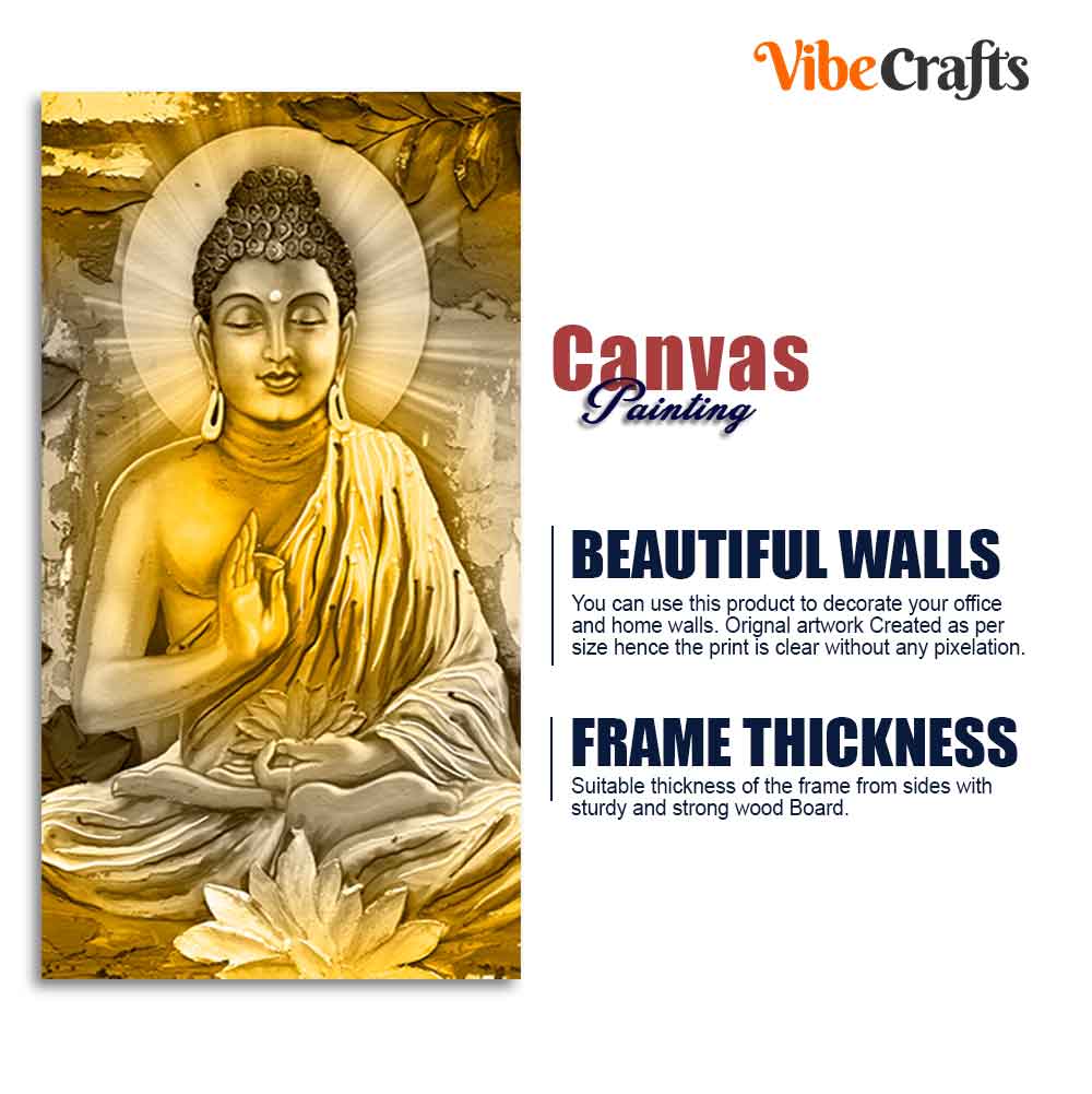 Abstract Art Lord Buddha Canvas Wall Painting