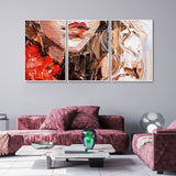  art of Beautiful Girl Face Floating Canvas Wall Painting Set of Three