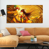 Abstract Art of Lord Radha Krishna Flute Canvas Wall Painting