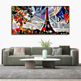 Abstract Art Premium Canvas Painting of Eiffel Tower in Paris