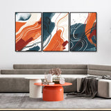 Art Texture Floating Canvas Wall Painting Set of Three