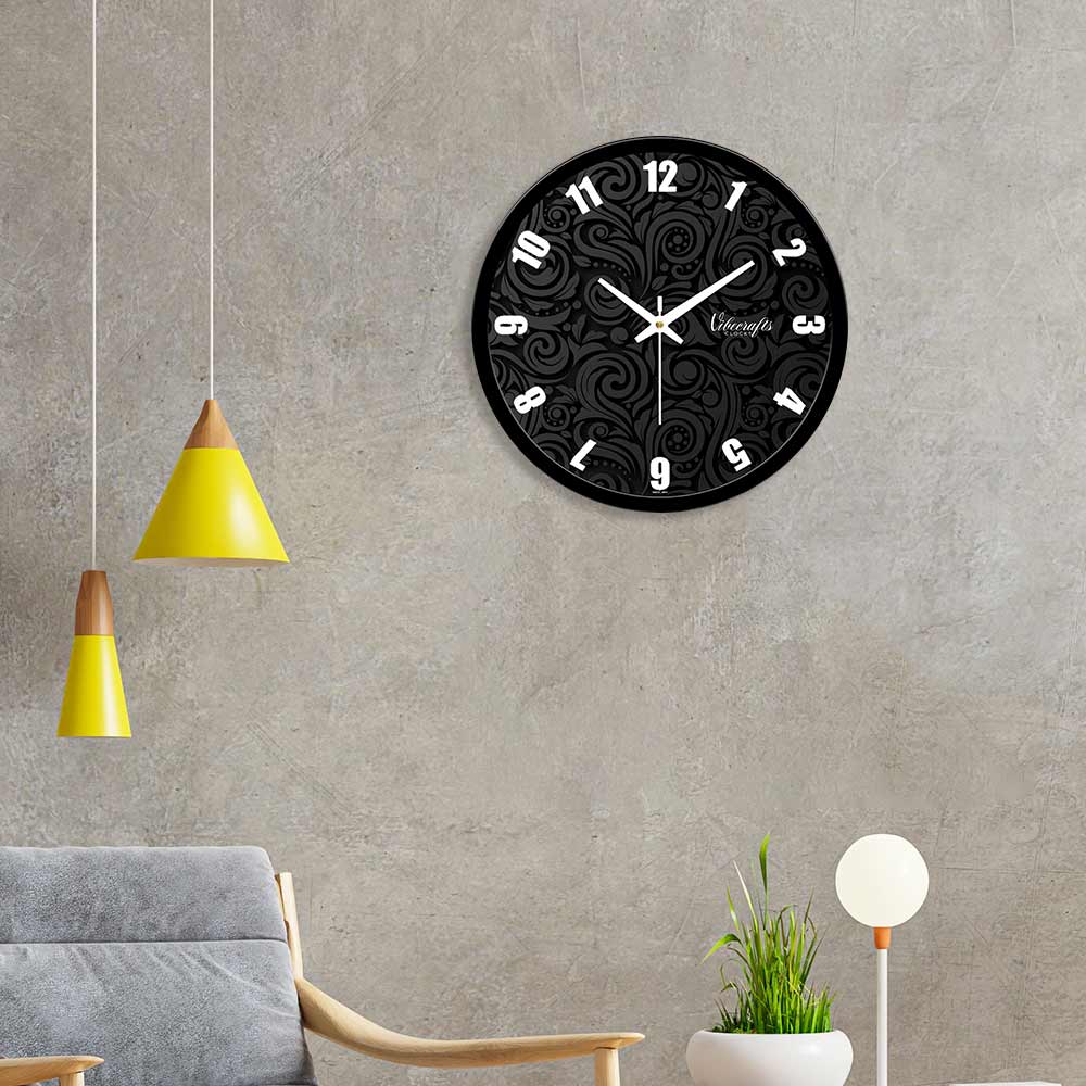 Abstract Black Mandala Designer Wall Clock