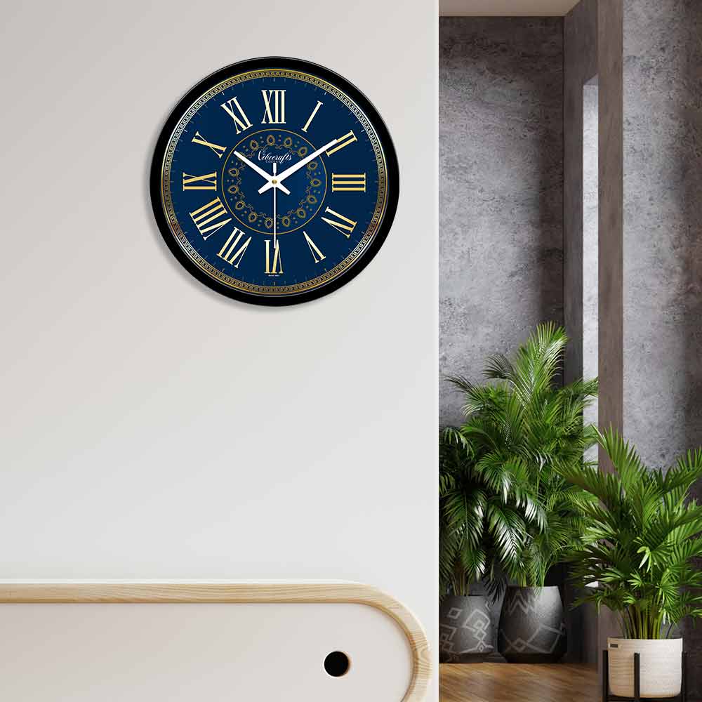 Abstract Blue Background Printed Designer Wall Clock
