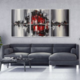 Abstract City Skyline Floating Canvas Wall Painting Set of Three