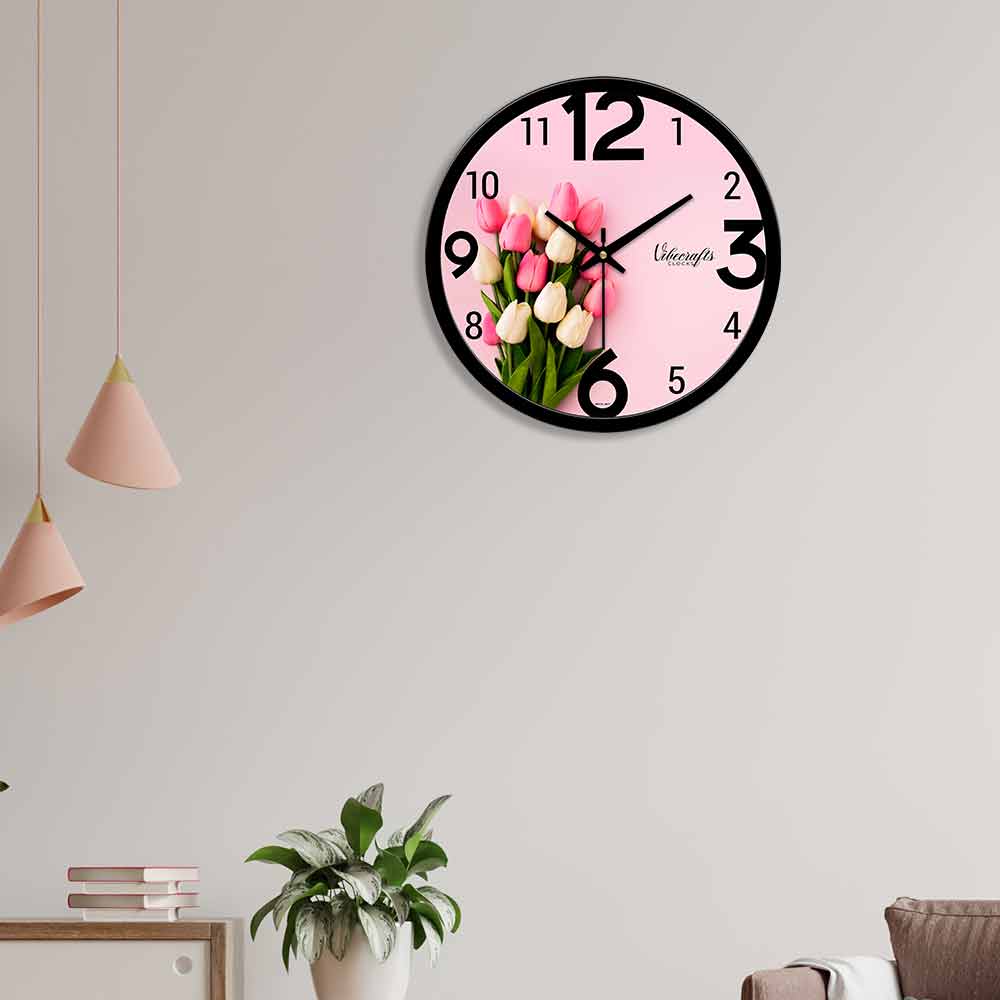 Flowers Design Premium Wall Clock