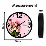 Abstract Color Flowers Design Premium Wall Clock