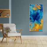 Blue Textured Art Canvas Wall Painting