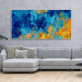 Abstract Colorful Blue Textured Design Art Canvas Wall Painting