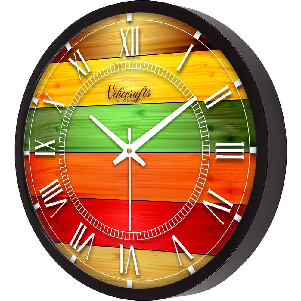 Abstract colorful Wood Printed Designer Wall Clock