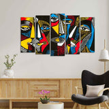 Abstract Faces 5 Pieces Premium Wall Painting