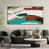 Golden and White Canvas Wall Painting