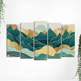 Abstract Mountains Luxurious Pattern Wall Painting of Five Pieces