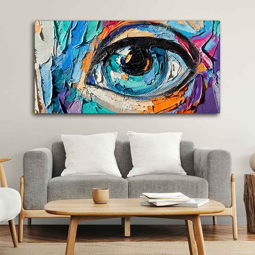 Abstract Picture of a Beautiful Girl's Eye Canvas Wall Painting