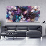 Abstract Purple Ethereal Floral Design Premium Canvas Wall Painting