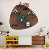 Abstract Shape Backlit Designer Wooden Wall Shelf