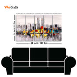 Abstract Wall Painting of A New York City Skyline Five Pieces