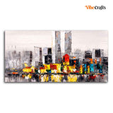 Abstract Wall Painting of A New York City Skyline