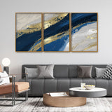 Abstract Wave Acrylic Premium Floating Canvas Wall Painting Set of Three