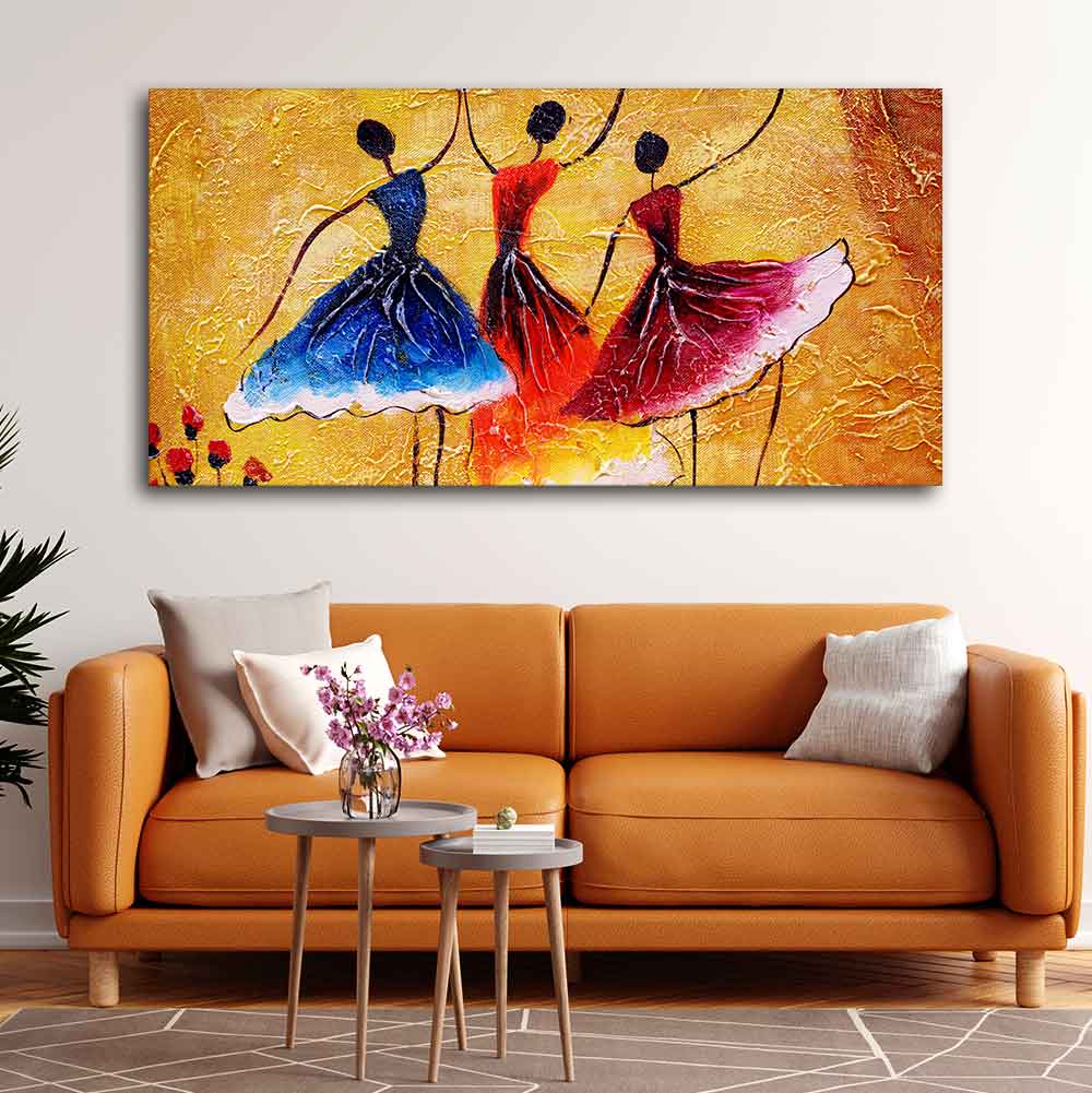 African Warli Art Canvas Wall Painting