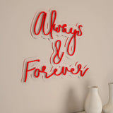"Always & Forever" Text Neon LED Light