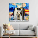 Animal Wall Painting of Penguins Set of 3 Pieces