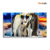 Animal Wall Painting of Penguins Set of Five Pieces