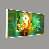 Auspicious Ganesh with Shiva lingam Canvas Wall Painting