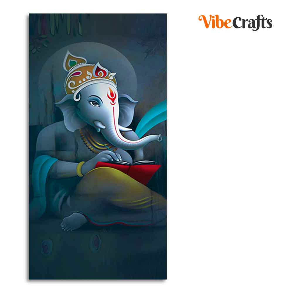Auspicious God Ganesha Canvas Wall Painting