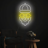 Bearded Hipster Neon Sign LED Light