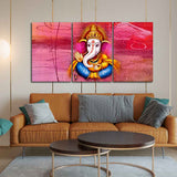 Beautiful Bal Ganesha 3 Pieces Canvas Wall Painting
