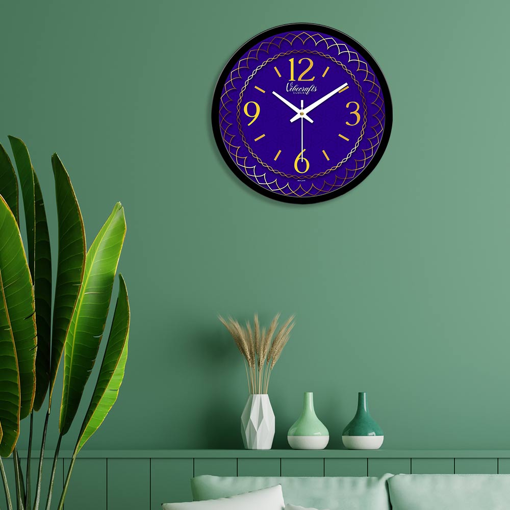Beautiful Blue Color Printed Design Wall Clock