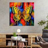 Beautiful Butterfly Canvas Wall Painting of 3 Pieces