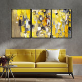 Beautiful Colorful Texture Abstract Art Floating Wall Painting Set of 3
