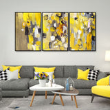  Colorful Texture Abstract Art Floating Wall Painting Set of 3