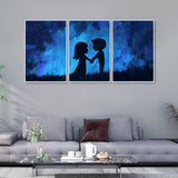  Couple in Love Holding Hands Floating Canvas Wall Painting Set of Three