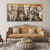 Beautiful Elephant Native Thai style Molding art wall Painting