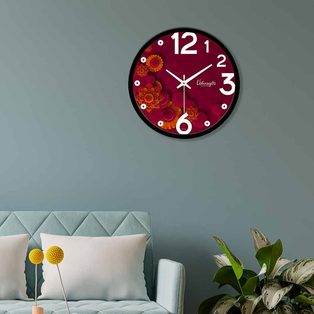 Beautiful Flowers Designer Wall Clock